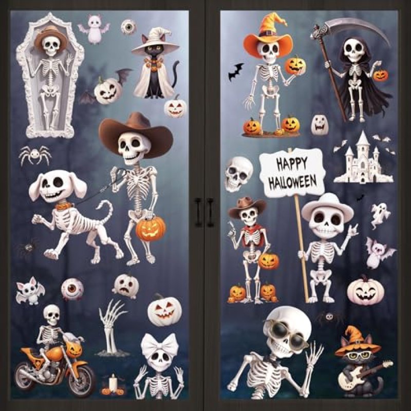 BBLIKE Halloween Window Stickers, 9 Sheets…