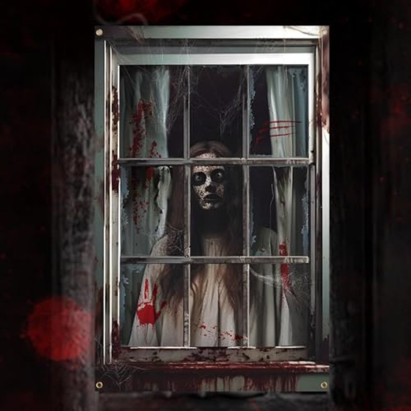 Halloween Window Curtain, Female