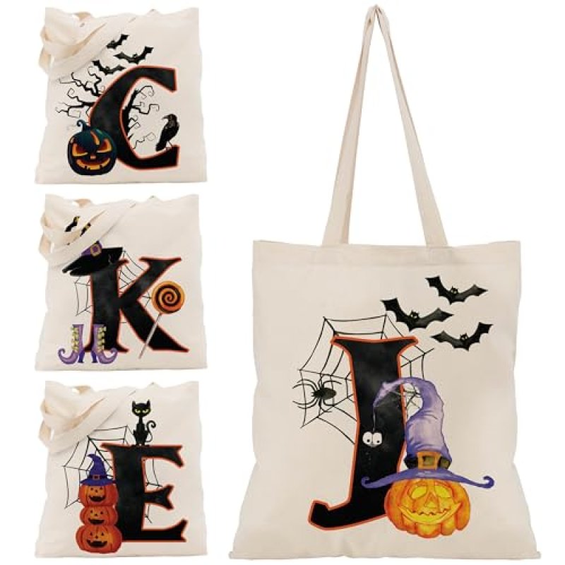 Halloween Initial Tote Bag