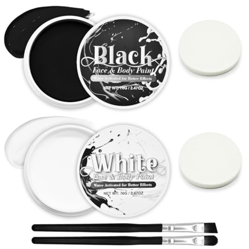 Halloween Cosplay SFX Makeup Black + White Face…