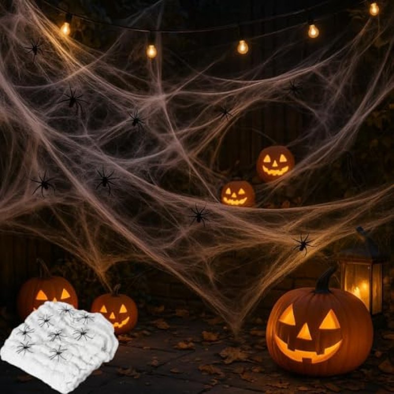 Halloween Spider Web Decor Set