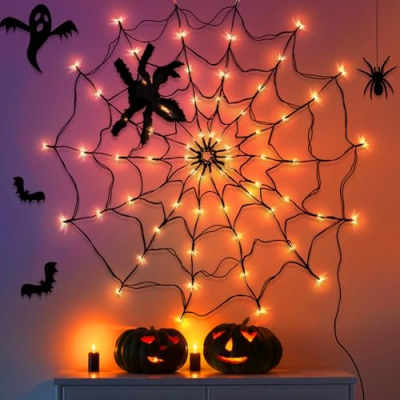 CNMTCCO Halloween Spider Web Lights