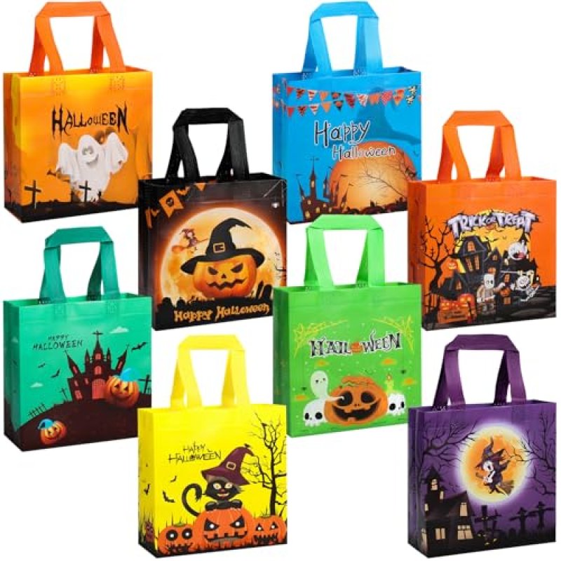 GOMANCHE Halloween Treat Bags with Handle, 8 Pcs…