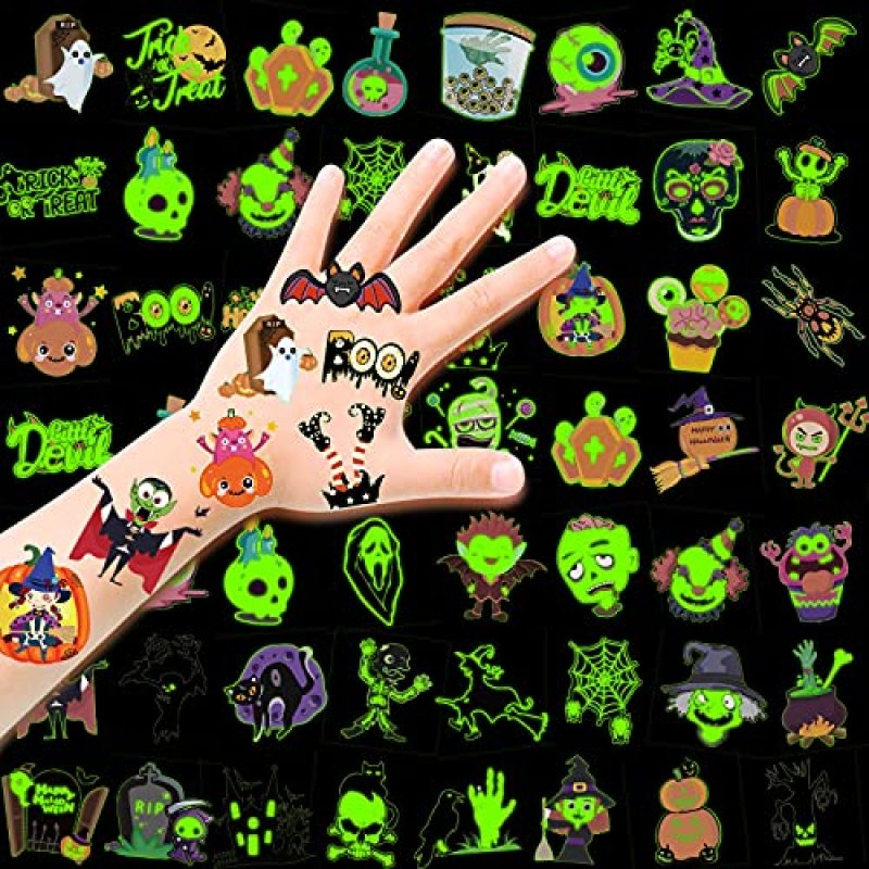 Halloween Luminous Temporary Tattoos for Kids,…