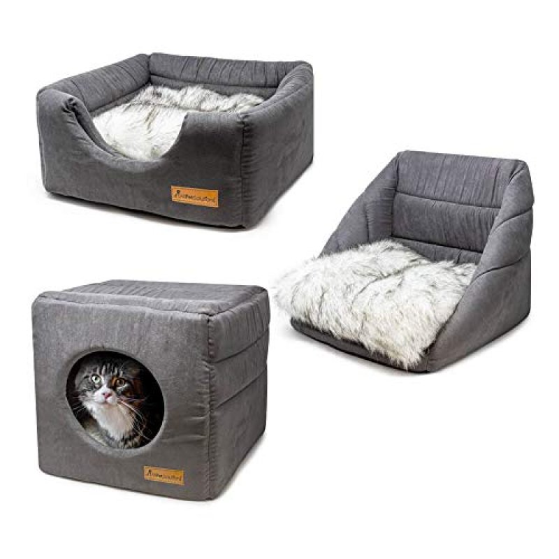 allpetsolutions Cat Small Dog Cosy Cube Igloo Bed…