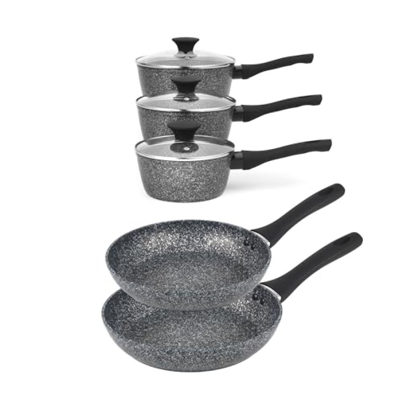 Salter Megastone 5-Piece Pot & Pan Set – 16/18/20…