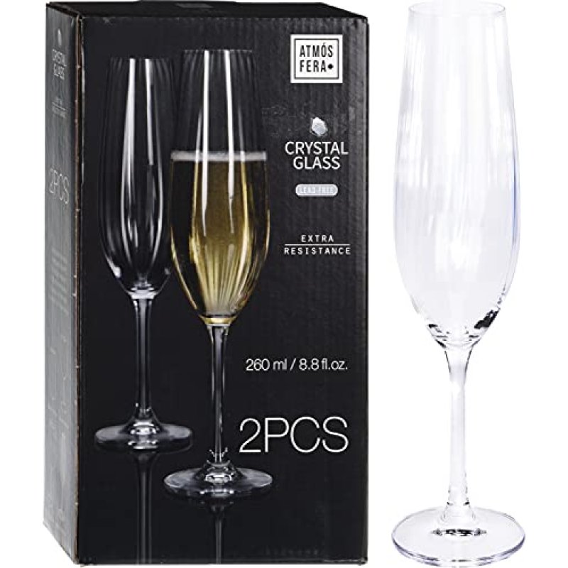 Galvog® 2 pc Crystalline Champagne Flutes |…