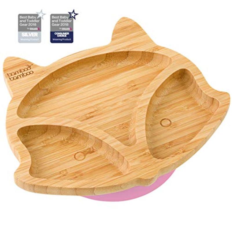 Bamboo Baby Plate with Secure Suction