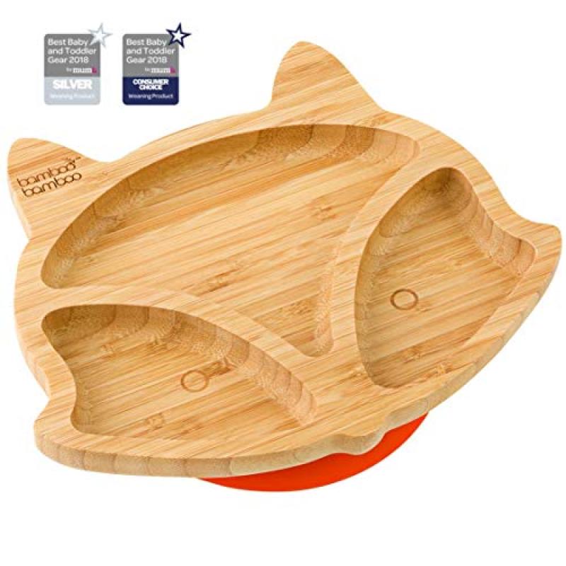 Bamboo Baby Plate with Secure Suction