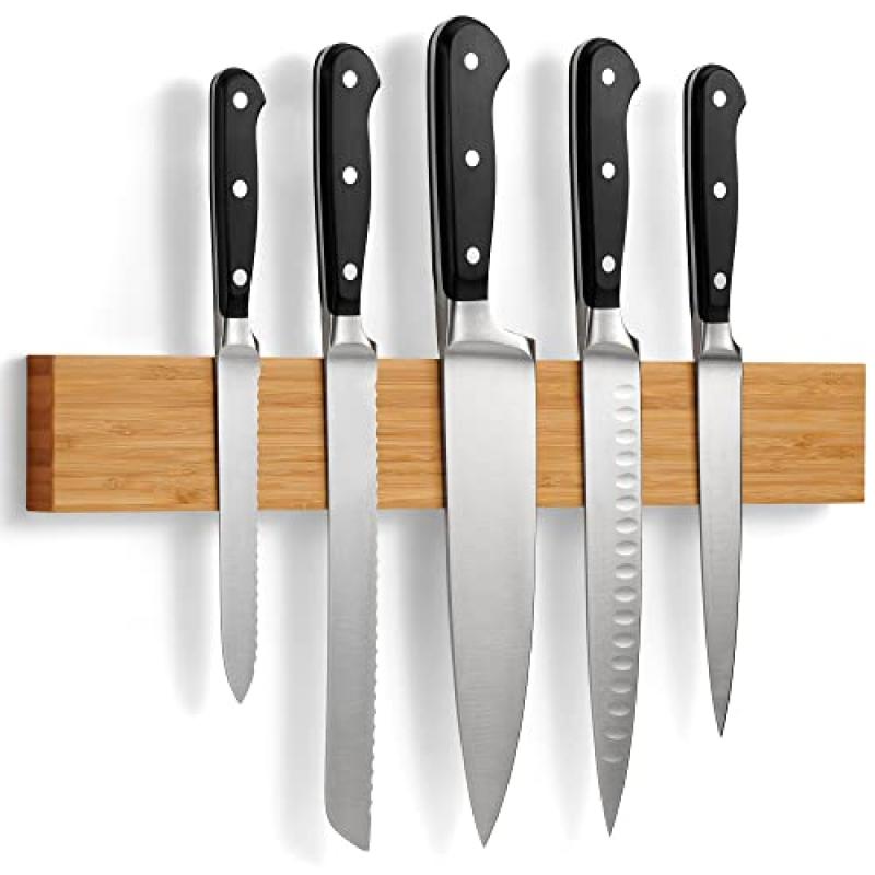 LARHN Bamboo Magnetic Knife Rack
