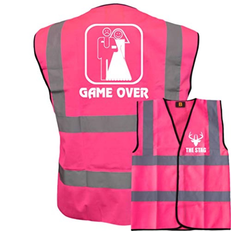 Game Over Stag Vest! Pink Hi Vis Vest -Ideal For…