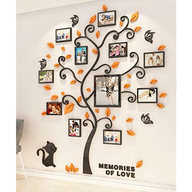 Family Photo Frames Tree Cat Wall Decal