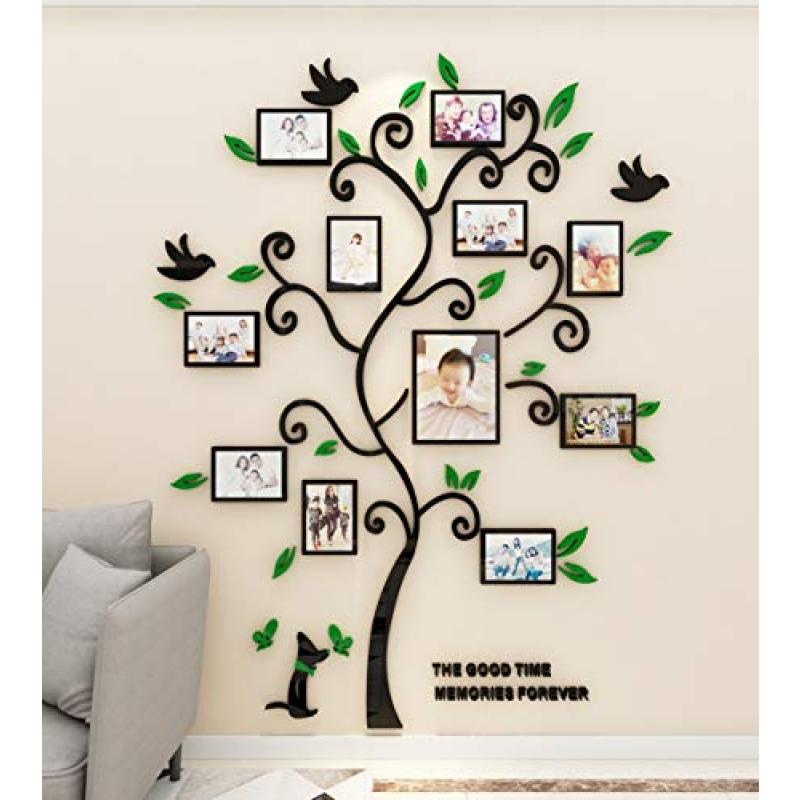 Family Tree Wall Sticker with Cat Decal
