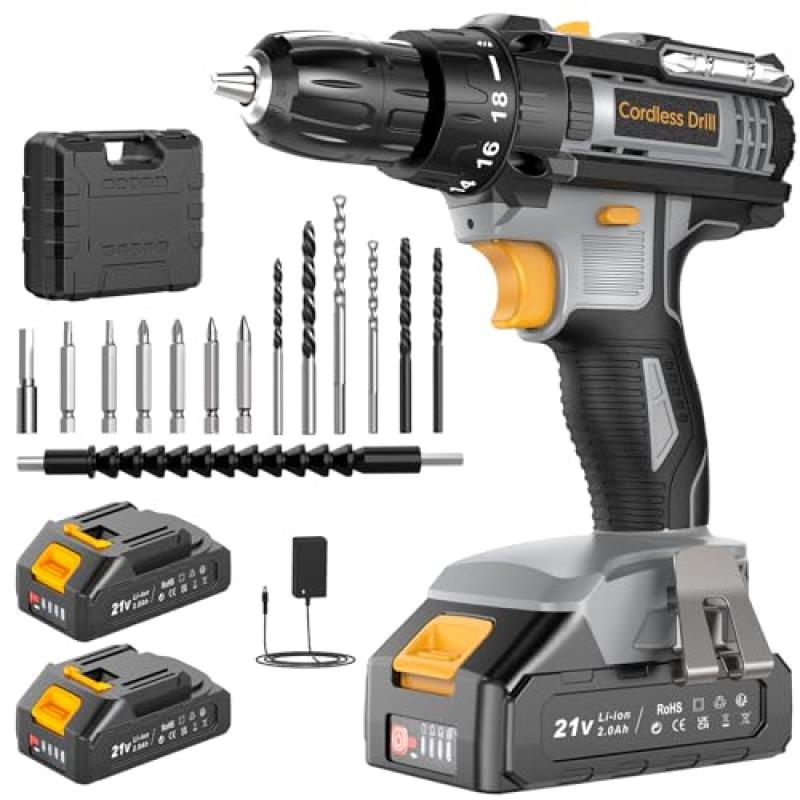 Bamse Cordless Drill 21V with 2 Batteries