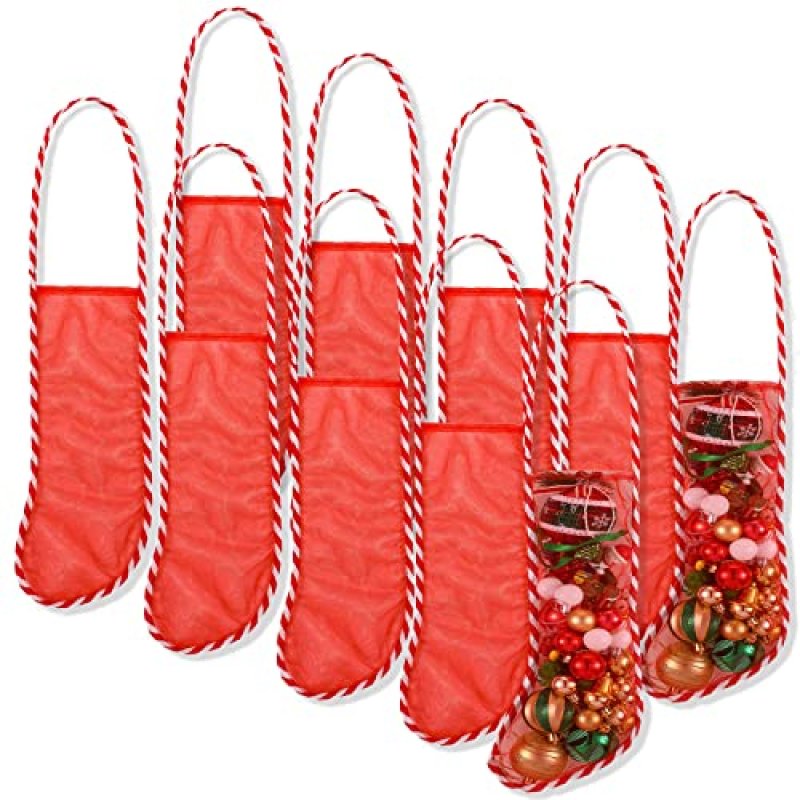 Hanaive 10 Pcs 17 Inch Mesh Christmas Stockings…