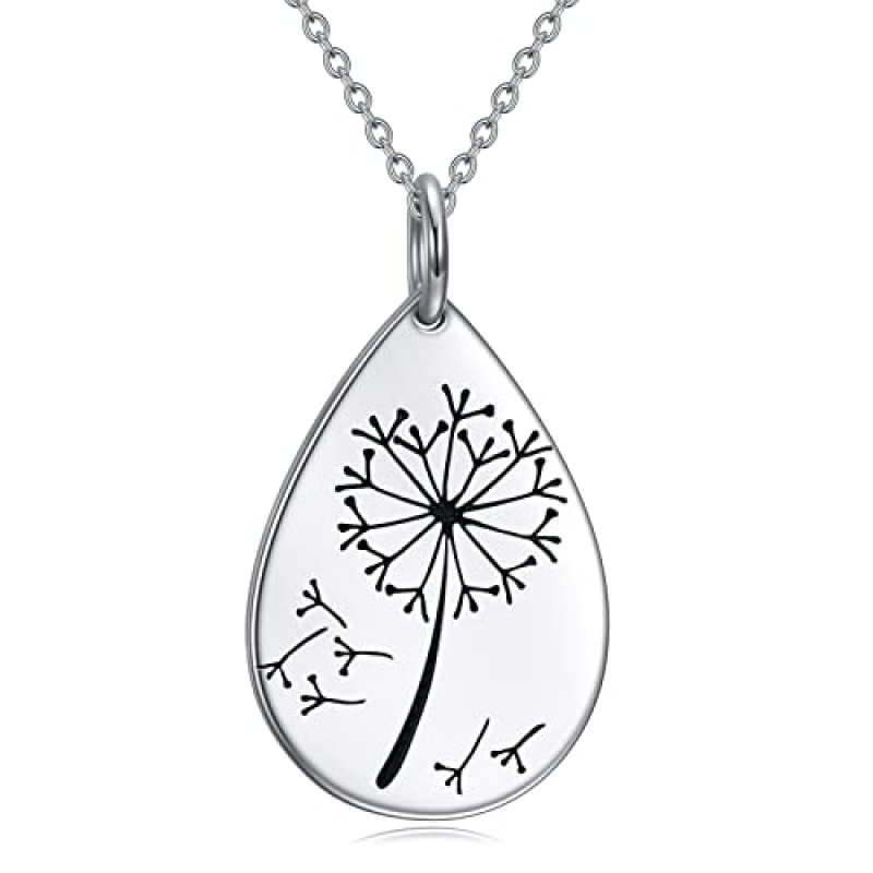 AXELUNA Dandelion Necklace for Women 925 Sterling…