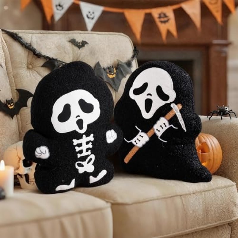 Lanpn 2 Pcs Halloween Ghost Throw Pillow, Happy…