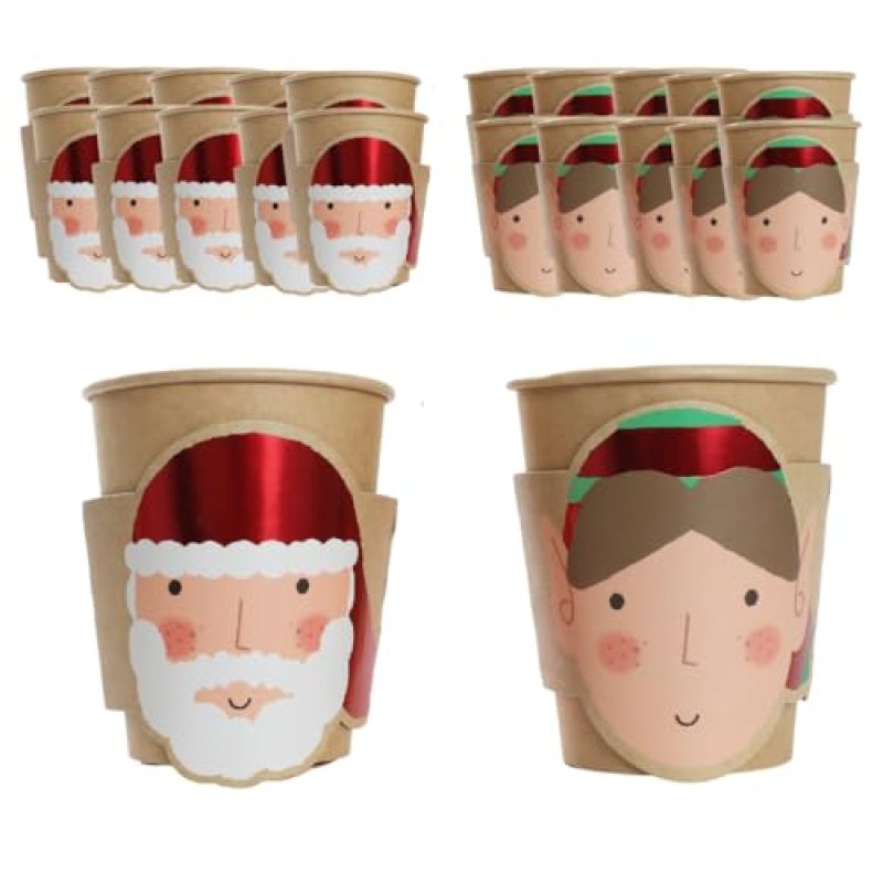 Santa & Elf Christmas Cups