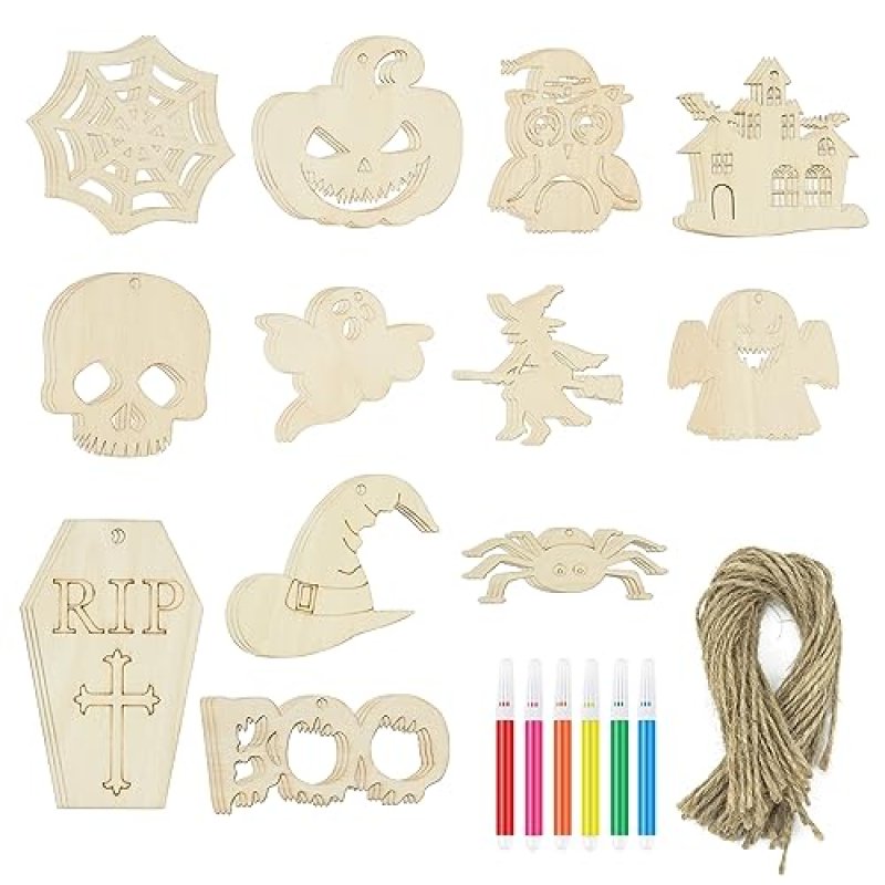 Fantasyon Halloween Wooden Ornaments