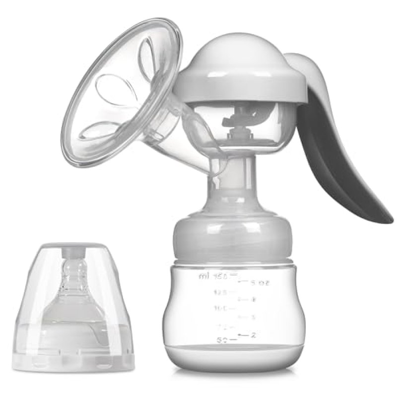 Manual Breast Pump with 150ml Storage Bottle, BPA…