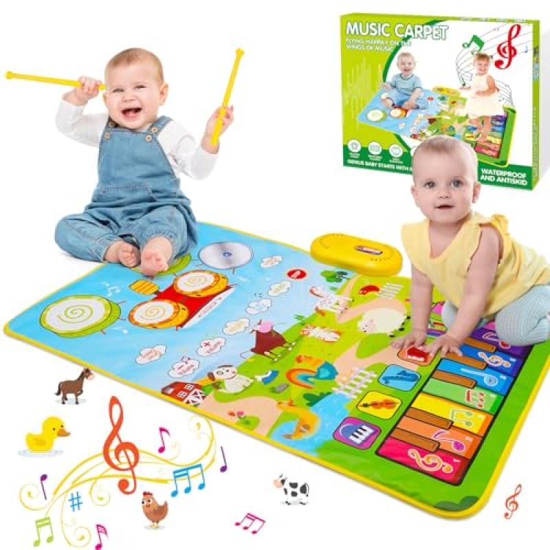 HappyGoLucky Musical Animal Piano Drum Mat