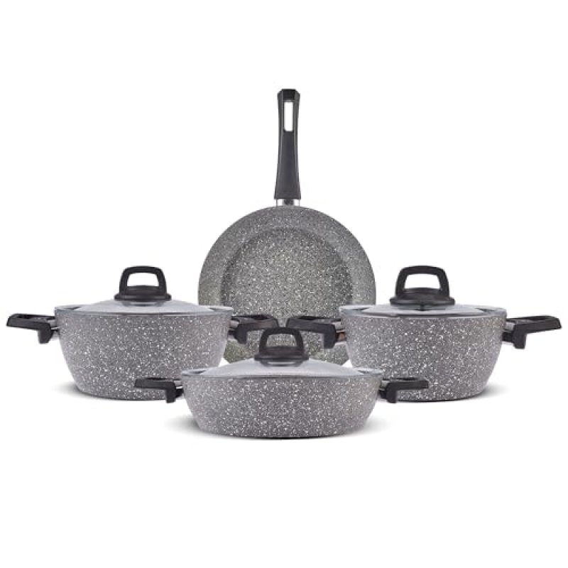 Karaca Gris Biogranite 7-Piece Pots and Pans Sets…