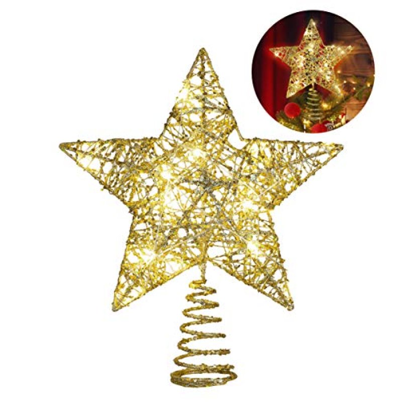 Yardwe Christmas Star Tree Topper Lighted,…