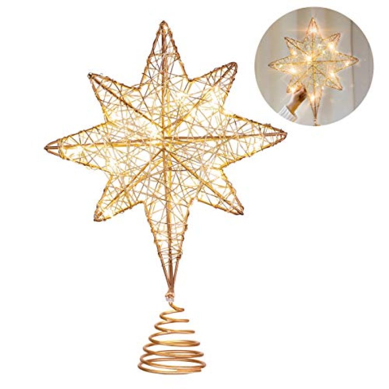 Yardwe Christmas Star Tree Topper Lighted,…
