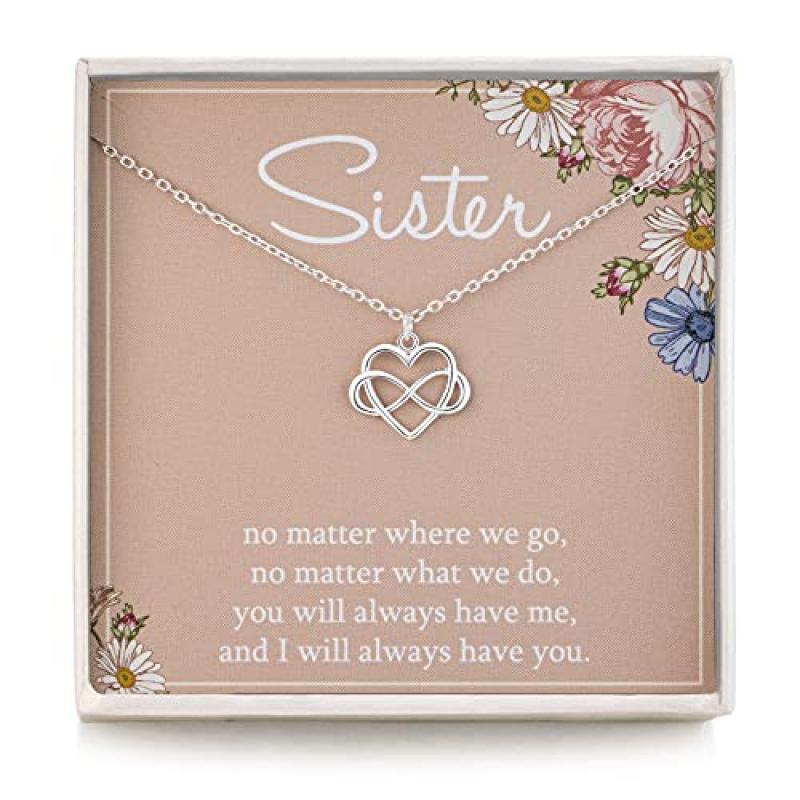RareLove Infinity Heart Necklace for Sisters