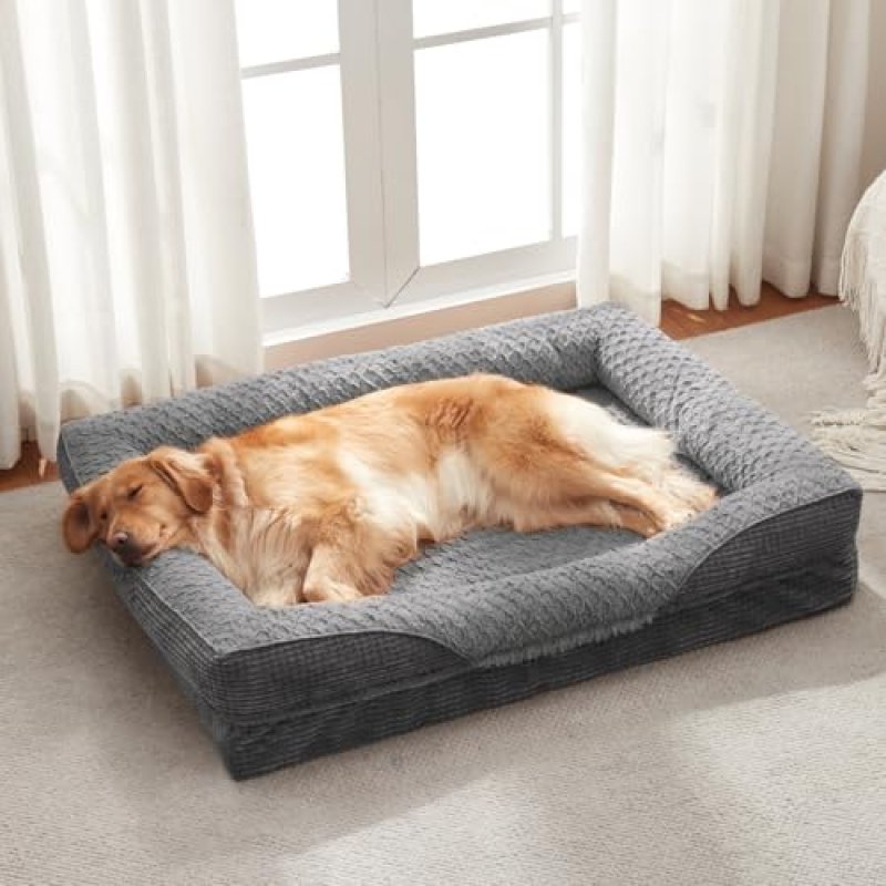 FURTIME Large Dog Bed Orthopedic Memory Foam Bed…