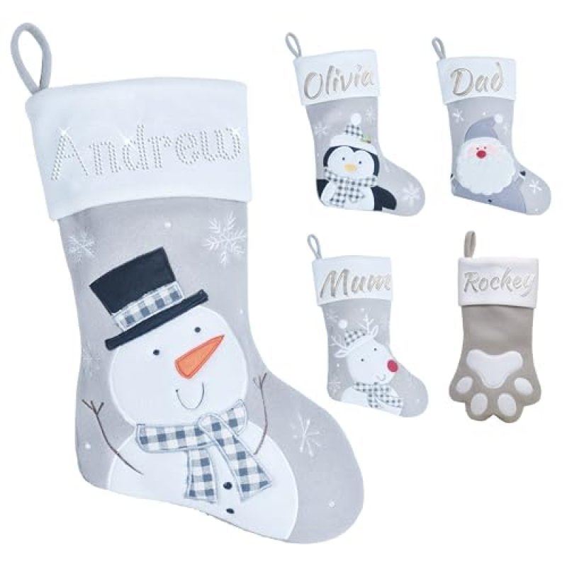 Varsany Premium Personalised Grey Snowman Custom…