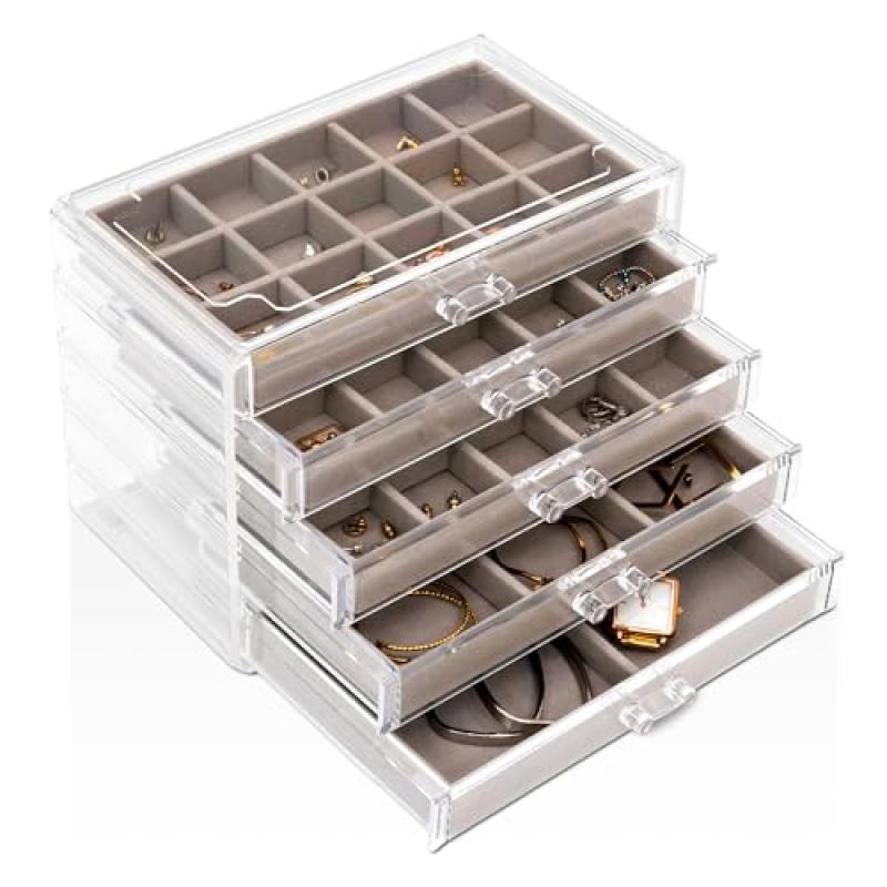 Sasha Morel Jewellery Box with Drawers & Earring Holder