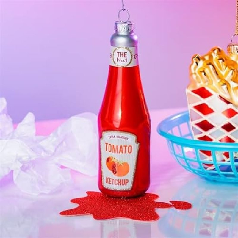 Sass & Belle Fun Food Ketchup Bottle Shaped Bauble