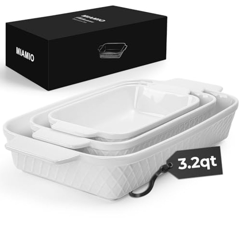MIAMIO - Casserole Dish Set of 3 / Ceramic…