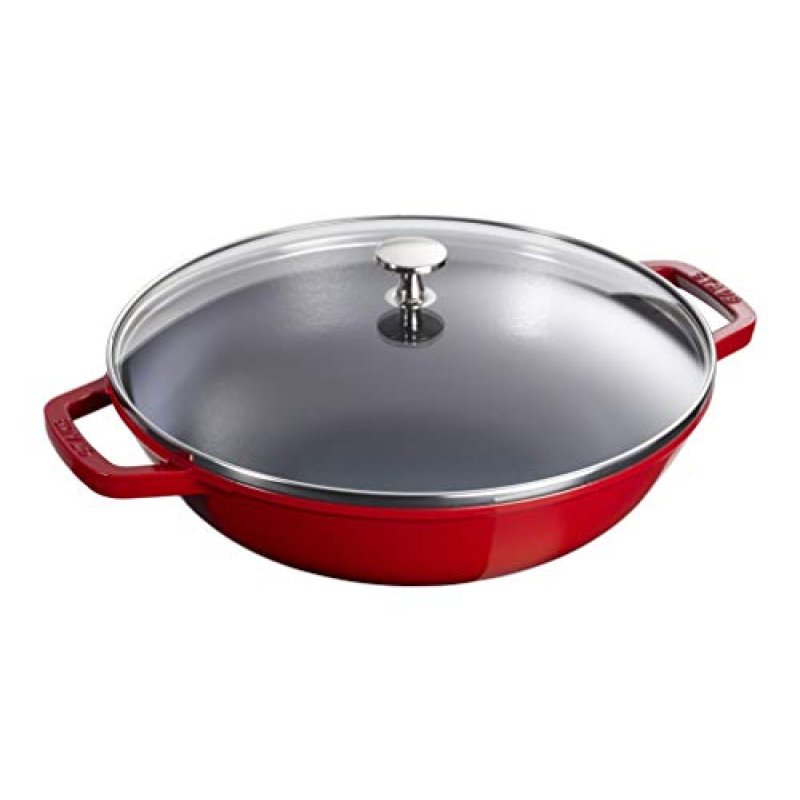 STAUB Cast Iron, Wok, Cherry, 30 cm