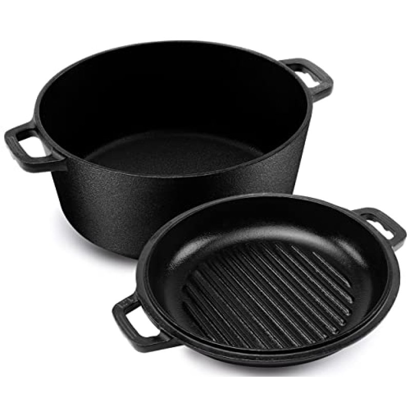 KICHLY Cast Iron Dutch Oven