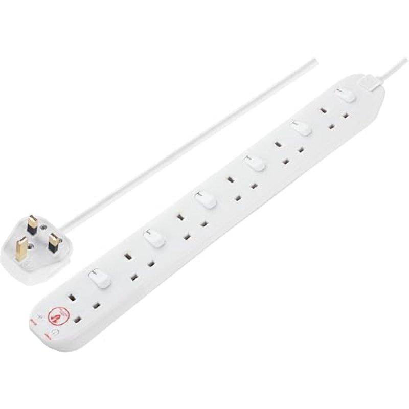 Masterplug Six-Socket Extension Lead