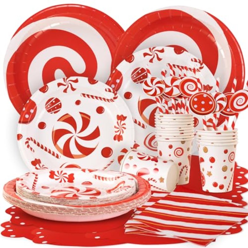 Easy Joy Candy Cane Plates