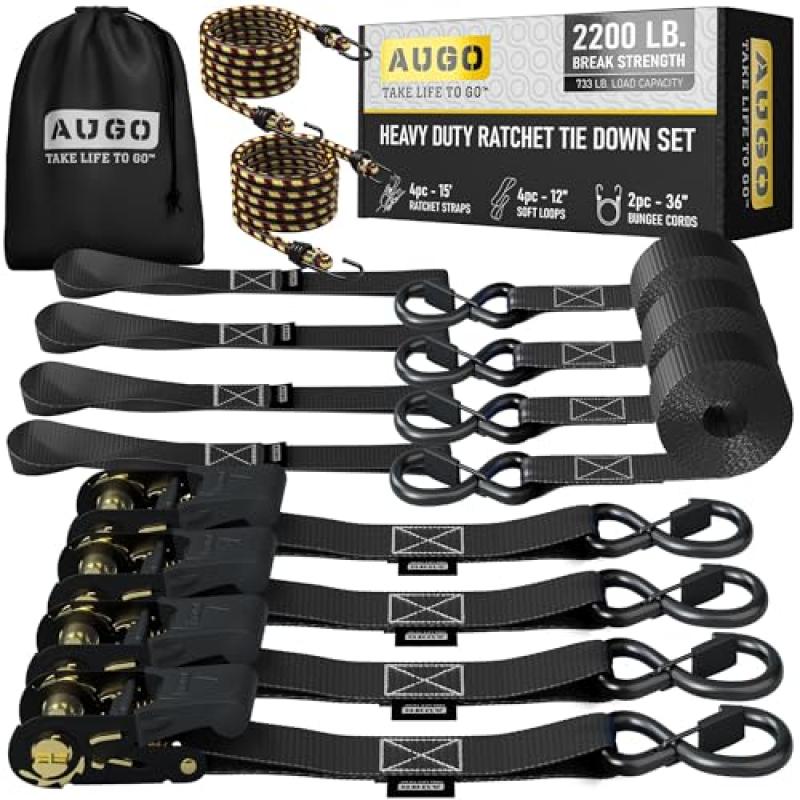 AUGO Ratchet Tie Down Straps