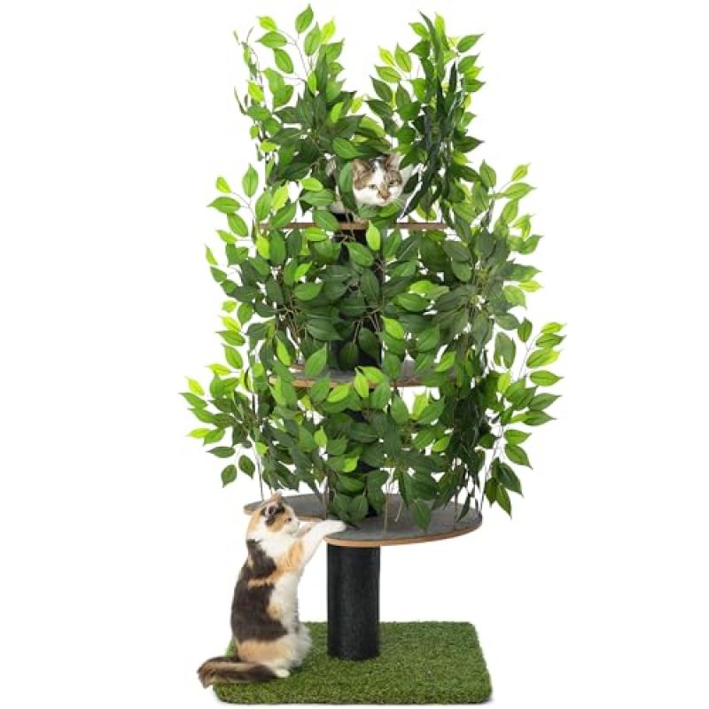 Patented Cat Tree with Interchangeable Leaves
