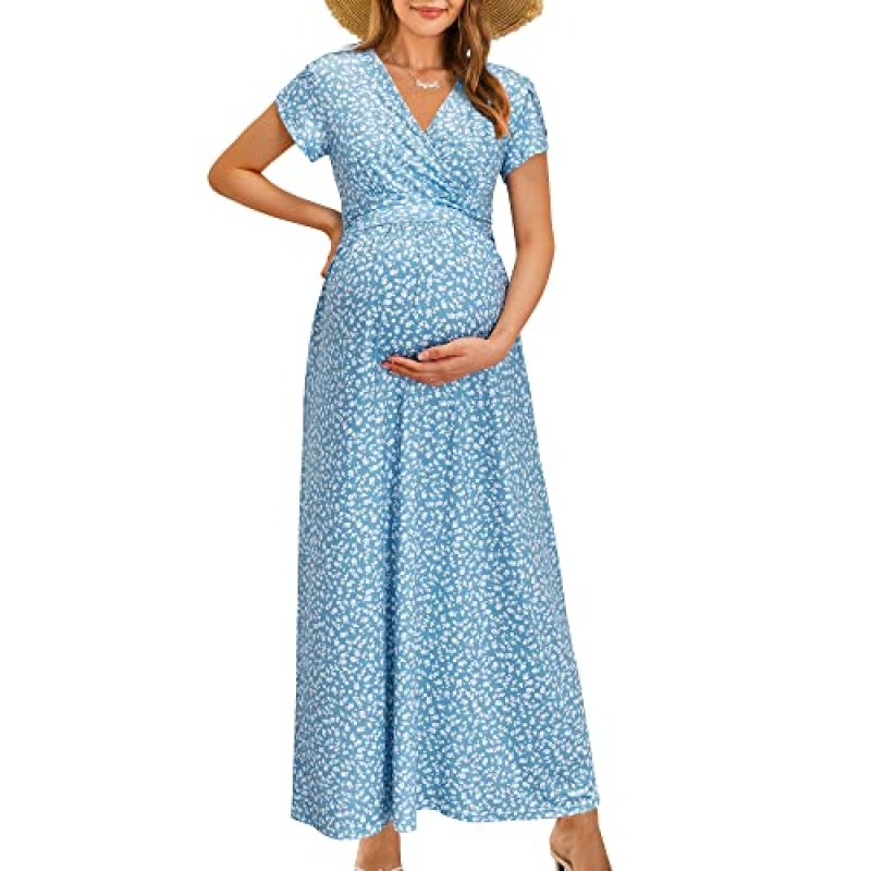 OUGES Maternity Maxi Dress