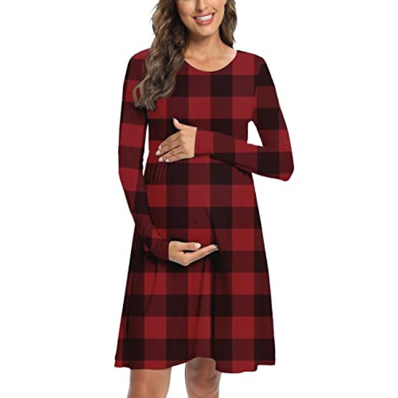 AONESX Maternity Swing Dress