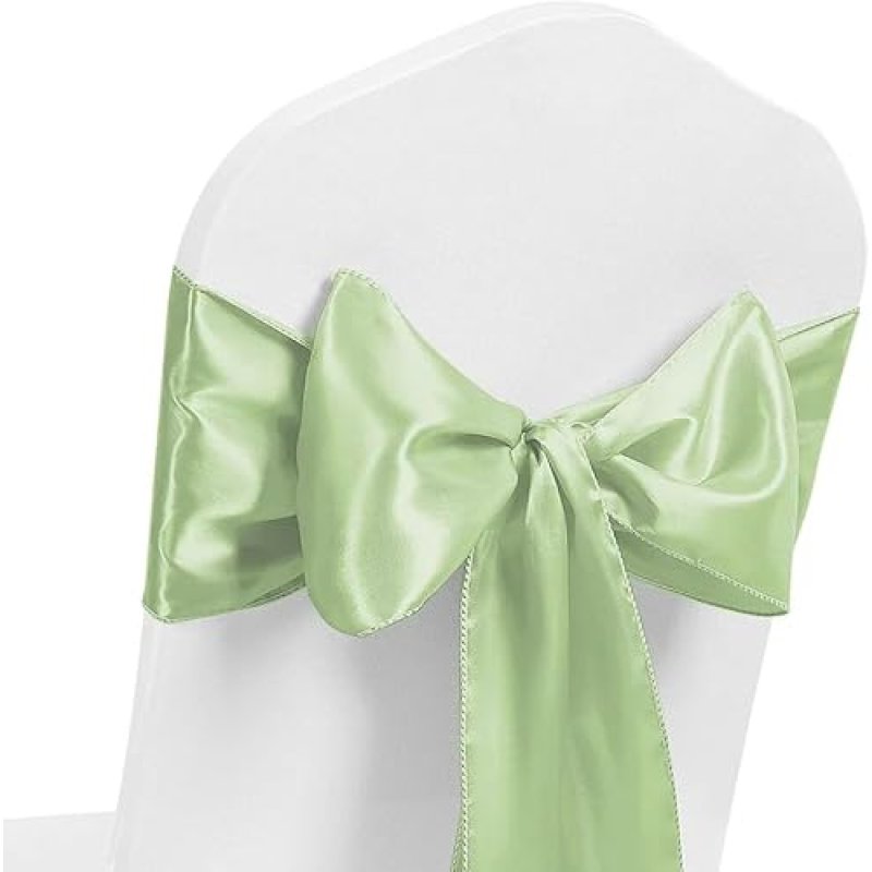Satin Chair Sash, Sage Green
