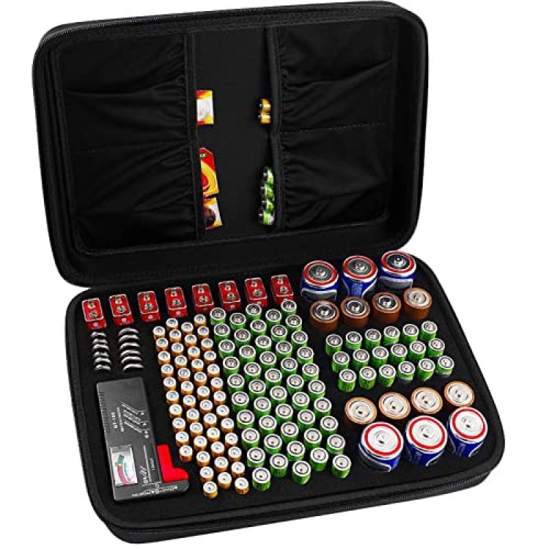 COMECASE Battery Organizer with Tester