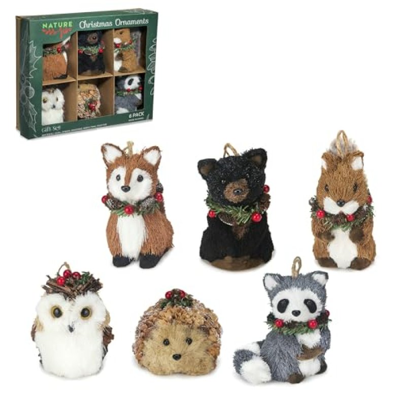 NatureVibe Woodland Animal Ornaments