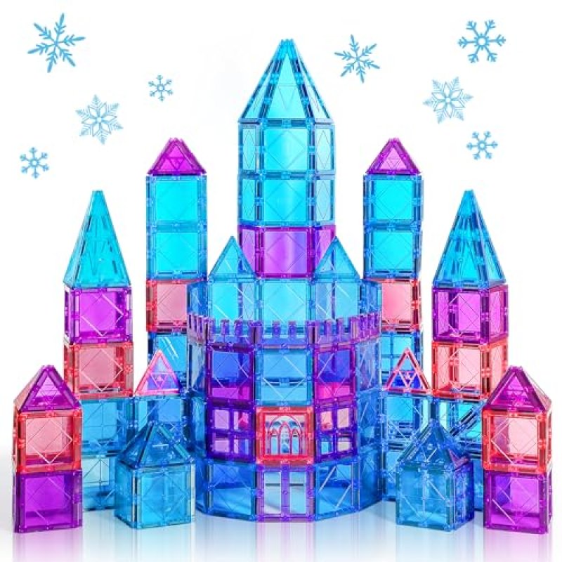 Mauikay Magnetic Tiles for Girls, 3D Princess…