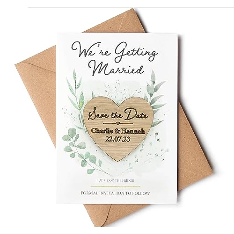 Save the Date Wooden Magnet