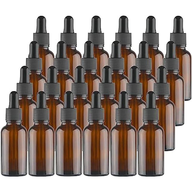 Lawei Amber Glass Bottles with Dropper Pipettes
