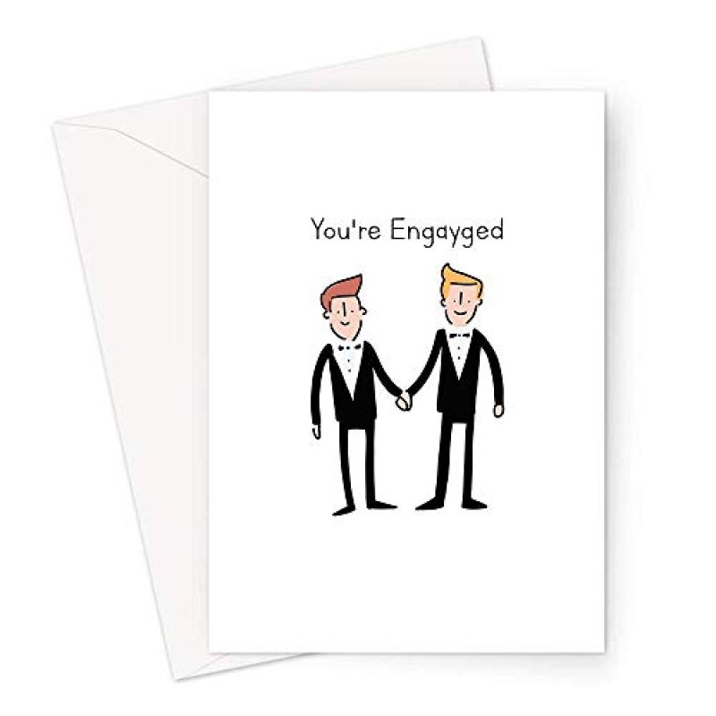 Gay Couple Engagement Greeting Card