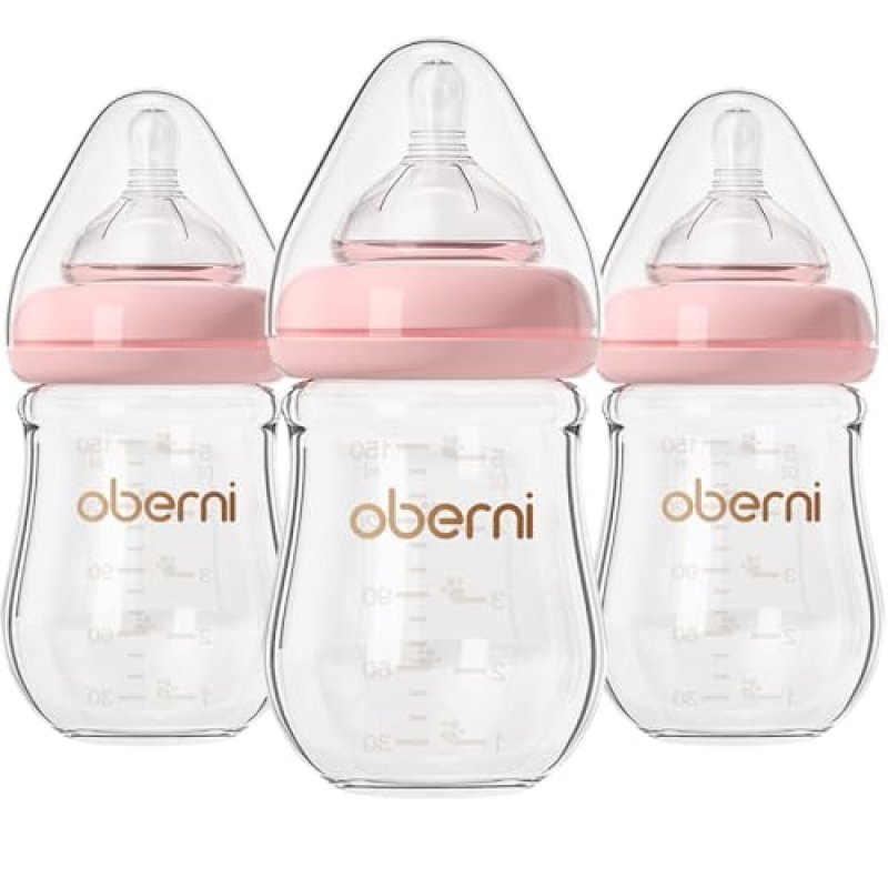 Oberni Anti-Colic Glass Baby Bottles with Slow…